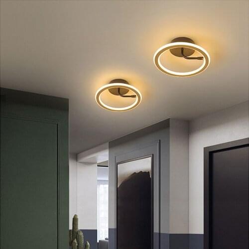 Corridor Gold Frame Ceiling Light Aisle Fixture LED Home Indoor Decoration Luminaire Minimalist Nordic Bedroom Kitchen Lamp