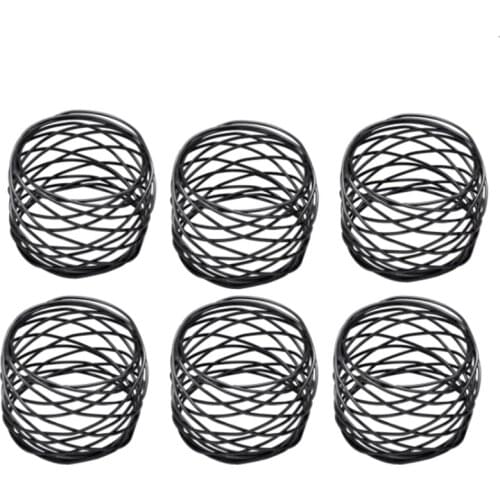 Practical Decorations Black Napkin Rings Set of 6 Metal Mesh for Weddings Dinner Parties or Every Day Use