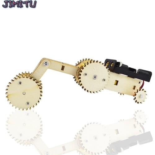 Gear Car Science Toys Forward and Backward Gear Drives DIY Kit Safety Wooden Electric Steam Toy for Kids Science Experiment Kit