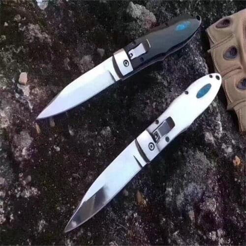 Folding Knife Black And White Bullet Fish 5CR13MoV Sharp Blade 58HRC Hardness Military Survival Outdoor Camp Hunt Pocket Tools