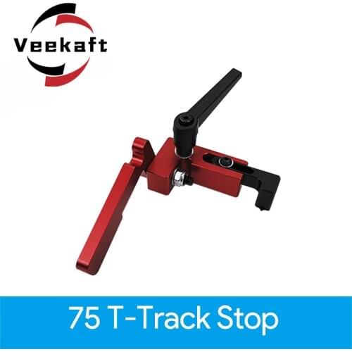 75mm Height With T-tracks Stop Miter Gauge Table Saw Aluminium Profile 75mm Height T-tracks Stopper Wood Working Tool