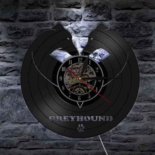Whippet Animal Pets Dog Companion Vintage Vinyl Record Wall Clock Greyhound Dog Breed Wall Clock Home Decor Housewarming Gift