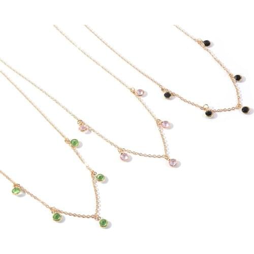 All Season Crystal Zircon Womens Choker Necklace 40CM Length Acrylic Zircon Necklace Femme Clavicle Chains Jewelry Holiday Gift