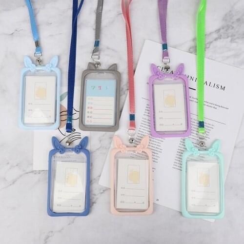 High Quality Credit Card ID Holder Cute Cartoon Silicone Bus Card Case Key Holder Ring Luggage Tag Trinket