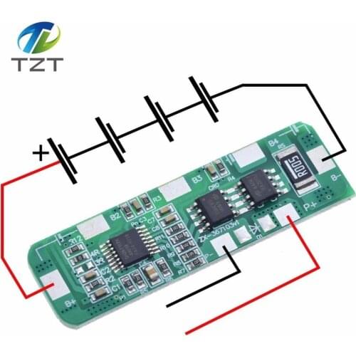 4A-5A PCB BMS Control Protection Board For 4 Packs 4S 18650 Li-ion lithium Battery Cell MOS Transistor Overcharge Short Circuit