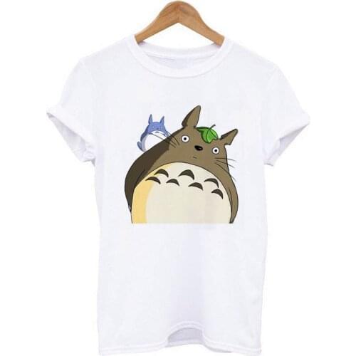 2020 Fashion Summer White T Shirt Women Tops Tees Harajuku 3D Short Sleeve Totoro Print Funny Tshirt Women Tees Tops