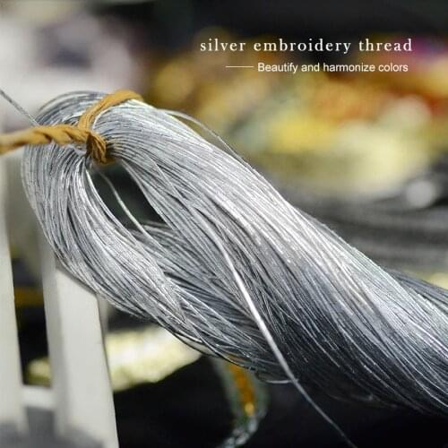 1pcs 70 meters Bright Round Silk Wire silver Embroidery Thread Handmade DIY Sewing Knitting Embroidery Material
