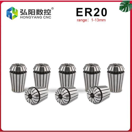 1pcs ER20 1-13MM 1/4 6.35 1/8 3.175 1/2 12.7 1 1.5 2 2.5 3 4 5 6 7 8Spring Collet Set For CNC Engraving Machine Lathe Mill Too