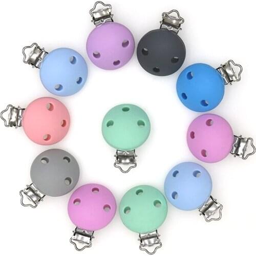 Kovict 10/20/50Pc Round Shape Care Pacifier Clips Food Grade Clamps DIY Pacifier Chain Necklace Bracelet Baby Toys Accessories