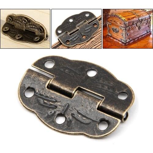 12pcs/set Cabinet Door Butt Hinges Drawer Bronze Decorative corners Butterfly Hinges For Fittings Furniture Storage Wooden Box