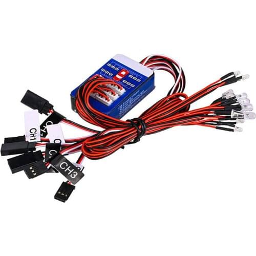 12 LED Lights Steering Brake Smart System Flash Lighting Kit for TAMIYA 1/8 1/10 RC Car Parts Accessories