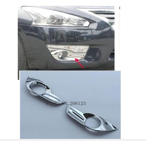 2 Pcs ABS Chrome Front Fog Lights Lamp Cover Trim Frame for Nissan Teana Altima 2013 2014 2015 2016 2017