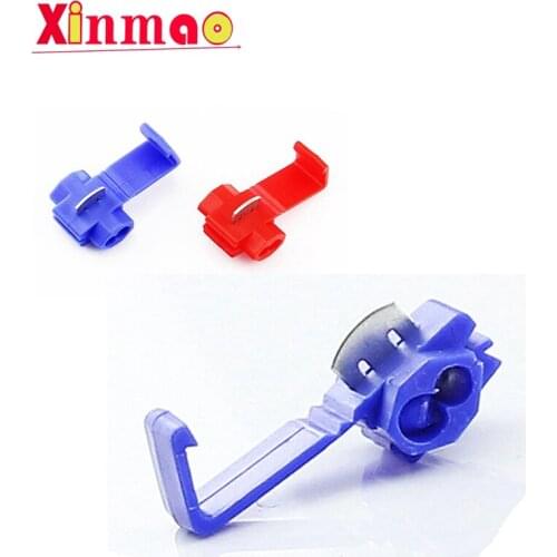50Pcs Lock Wire Electrical Cable Connector Blue Insulated Quick Splice Terminals Connectors For Car Electrical Cable Crimp Snap