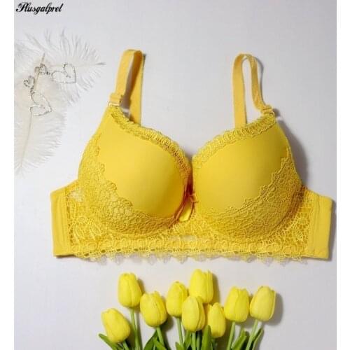 Plusgalpret Plus Size Women Big Cup Bra 38D 40D 42D 44D 46D 48D Lact Trim Embroidered Bras Three Hook and Eyes Femme Lingerie