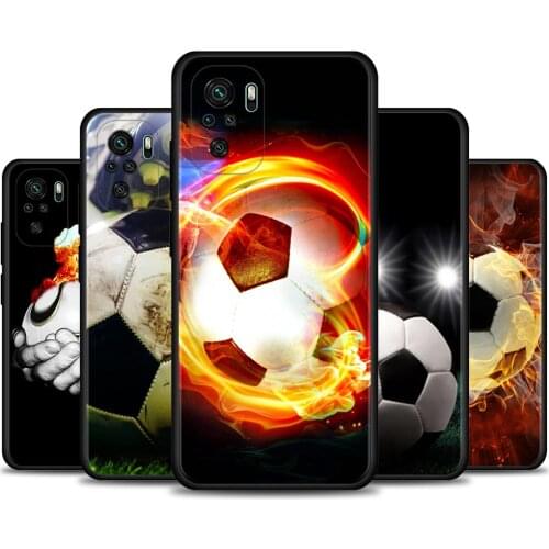 Phone Case for Xiaomi Redmi Note 10 Pro 5G 8 8T 9 9T 9S Cover for Redmi 7 7A 8A 9A 9C 9T Funda Capa Fire Football Soccer ball