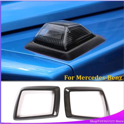 Real Carbon Fiber Car Cover Turn Signal Side Decorative Frame For Mercedes-Benz G-Class 2019-2020 Vehicle Accessories