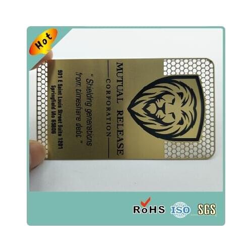 Plating gold color stainless steel metal business card