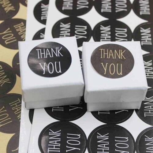 DIy black thank you seal sticker labels pretty varous handmade jewelry package labels decoration tag labels100pcs