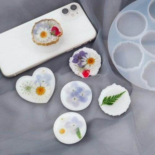 DIY Irregular Marble Round Heart Phone Case Holder Silicone Mold Jewelry Fillings Accessory Handmade Epoxy Resin Mould Craft