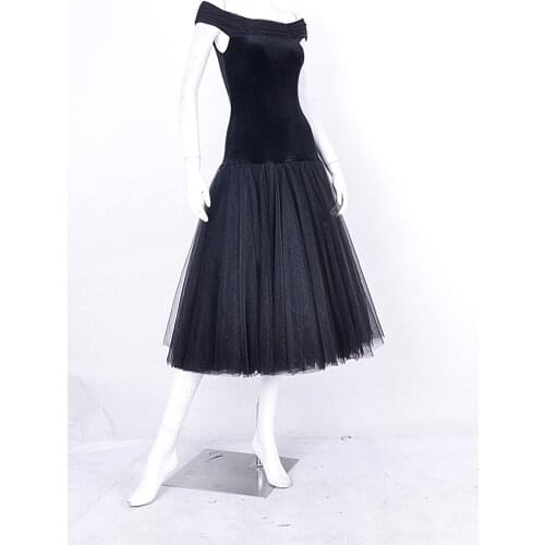 Exotic dance modern dance round collar fold backless gauze skirt elegant five fluffy dress W15023