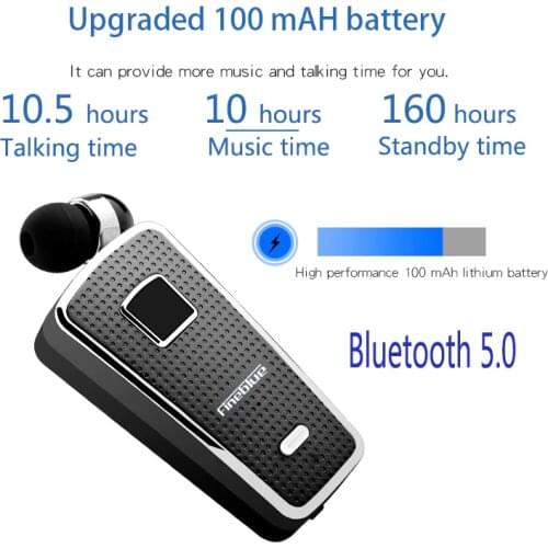 FineBlue F970 Pro Wireless retractable design bluetooth earbuds, the in ear clip on headset 10 hrs music time 10.5 talking time