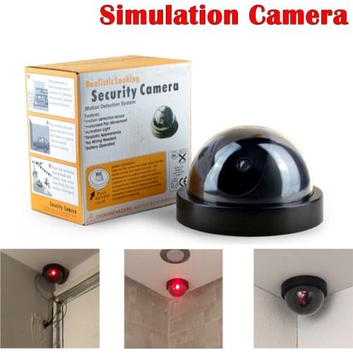 NEOCoolcam Dome Simulation Burglar Alarm Camera Indoor/Outdoor Fake Camera CCTV Security Camera with Flashing Red LED Lights