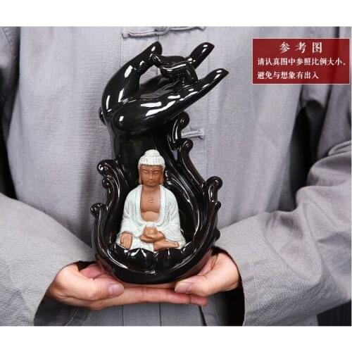 BEST business ART birthday present# HOME Office "CHAN " Buddha porcelain pottery Sakyamuni Buddhist censer Incense Burner