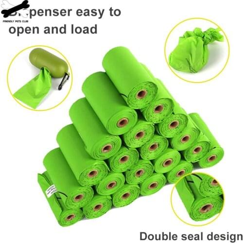 Dog Poop Bags 4/8 Rolls Degradable Garbage Waste Bags Extra Thick Strong Poop Bags Guaranteed Leak-proof For Large Small Dog