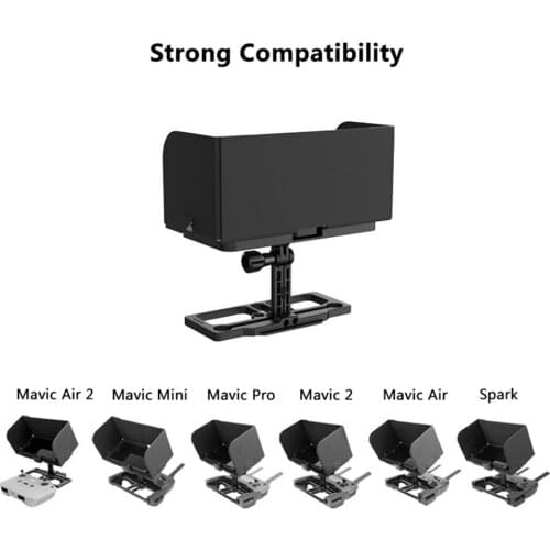Multifunctional Phone Holder for DJI Mavic Air 2/ Mini/ Pro/ 2/ Air/ Spark Adjustable Angle Phone Clamp with Sun Hood