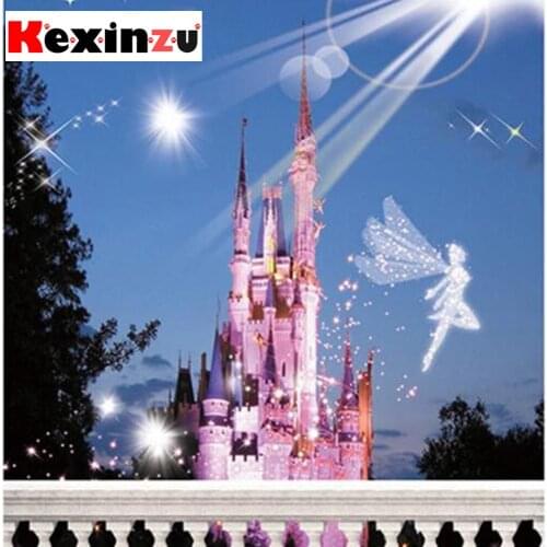 Kexinzu Full Square Round Stone Diamond Painting Castle Butterfly Mosaic 5d Diy Cross Stitch Resin Embroidery Gift