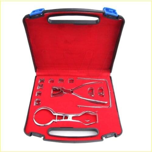 1set 12pcs Stainless Steel Dental Rubber Dam Kit Dental Surgical Instruments