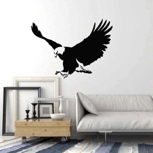 Flying Eagle Wall Decal Big Bird Tribal Style Vinyl Window Stickers Cool Animals Art Mural Home Decor for Bedroom Man Cave M810