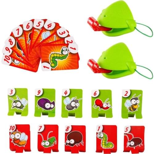 NewHot Frog mouth Take Card Tongue Tic-Tac Chameleon Tongue Funny Board Game For Family Party Toy Be Quick To Lick Cards Toy Set