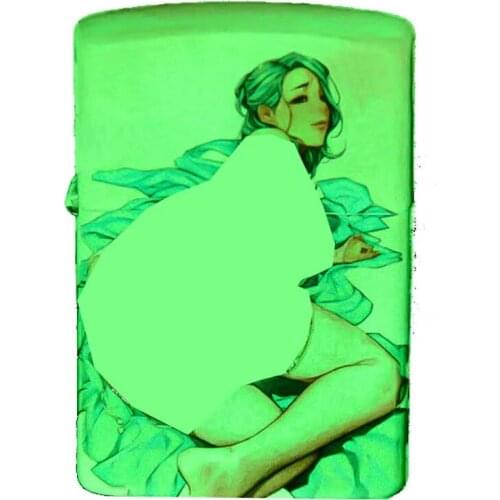 Original Zorro Kerosene Lighter Luminous Enchanting Posture Pure Copper Color Printing Luminous Beauty Personality Men Gift