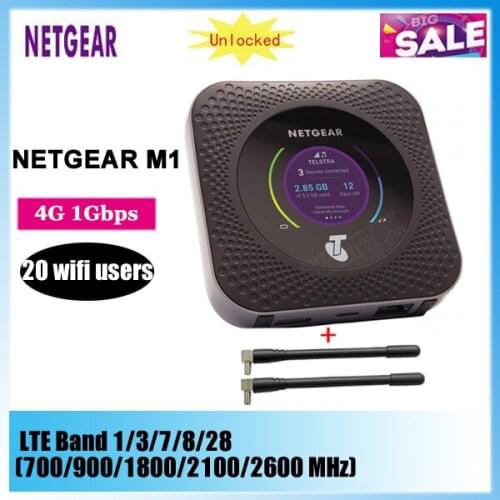 Original Unlocked Netgear Nighthawk M1 4GX Gigabit LTE Mobile Router 1000mbps WiFi Hotspot MR1100+2PCS Antennas