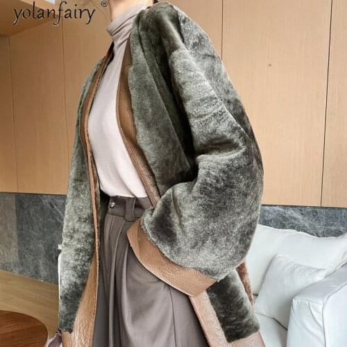 Real Fur Coat Winter Clothes Women Lambswool Sheep Shearling Jacket Korean Fur Coats Cardigan Abrigos Mujer Invierno 2020 KJ5200