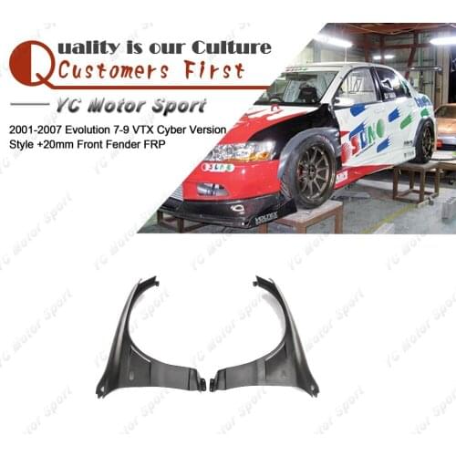 FRP Fiber Glass VTX Cyber Version Style +20mm Front Fender Fit For 2001-2007 Evolution 7-9 EVO 7 8 9 Front Fender Cover
