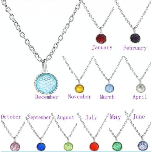 1set Flower Birthstone Charms Necklace Pendant For Women Jewelry Crystal Hang Charms Keychain DIY Accessories Christmas Gift