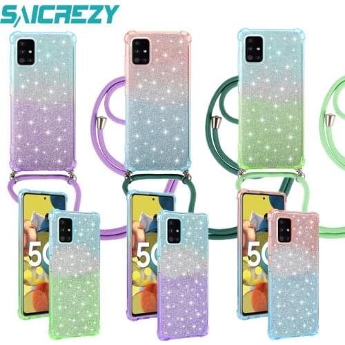 Lanyard Strap Rope Case for Samsung Galaxy M31s M51 A31 A41 A51 A71 A21s A11 A10 M10 M10s M11 A20 A30 A30s A50 A70 Fundas