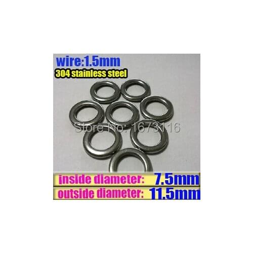 Fishing solid ring 1.5mm7.5mm11.5mm fishing toolfishing stainless steel 500pcs/lot