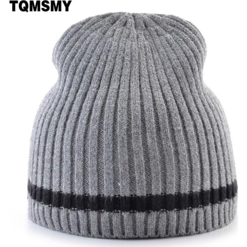 Unisex hats for men winter beanies man skullies Knitted wool caps womens autumn Hat Hip Hop caps gorros Black stripes bone