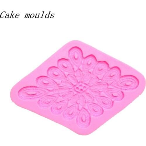 Silicone mold K123 Blooming flower shape lace mold Fondant cake mold chocolate mold Decoration tools