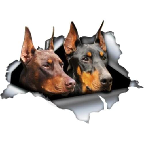 Personality Black Red Doberman Car Sticke Vinyl Waterproof Car Window High Quality Accessories Cover Scratches PVC 13cm X 9cm