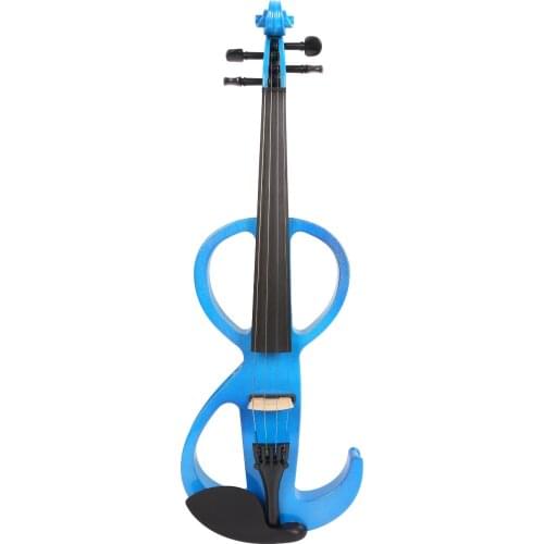 Yinfente 4 String 4/4 Electric Violin Powerful Sound Solid wood Ebony part 11# black blue