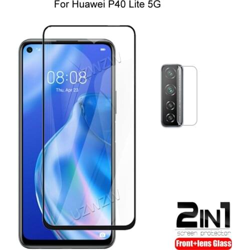 For Huawei P40 Lite 5G Camera Lens Protecting Film & Full Cover Protective Tempered Glass Screen Protector