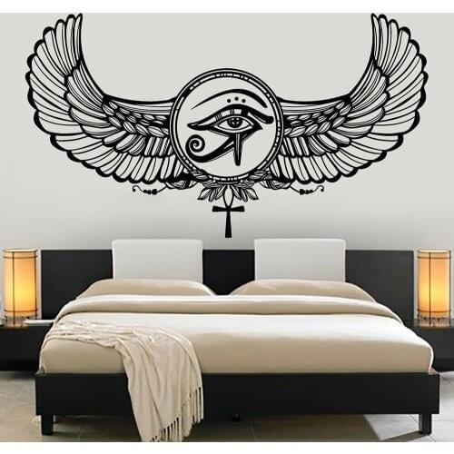 God Protective Amulet Wall Stickers Decor Bedroom Eye Of Horus Ra Egyptian Wall Decal For Living Room Vinyl Wall Sticker Y357