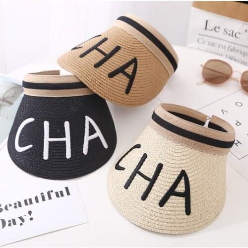 Ladies Empty Top Hat Summer Street Sports Tennis Baseball Cap Japanese and Korean Style Wild Beach Sunscreen Straw Hats