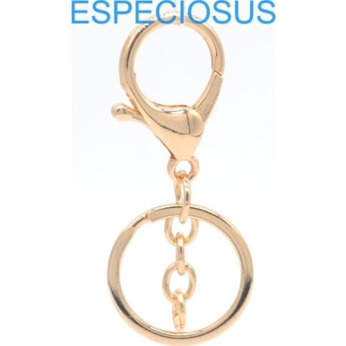 10PCS DIY fashion jewelry Accessory Pendant Department Key Chain 69MM Alloy Lobster Clasps With Circle Ring Rose Gold Color