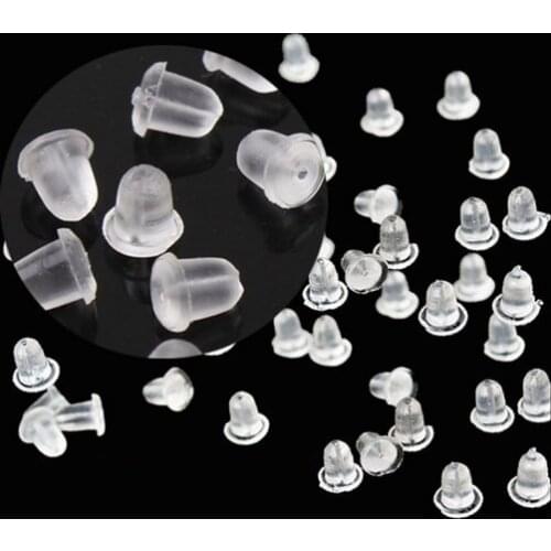 100pcs/lot Rubber Earring Backs Stoppers Ear Post Nuts 4x4mm Safety Guard Cap DIY Jewelry Making Findings Accessory