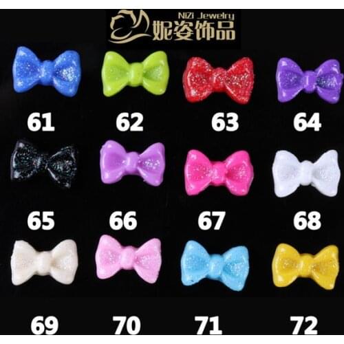 200pcs 11x8x3mm 3D beauty Glitter bowknot nail decoration